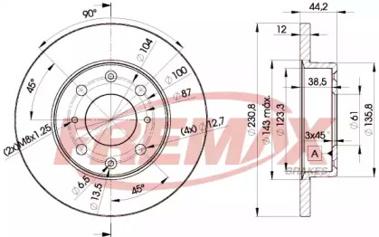 Тормозной диск FREMAX для HONDA CRX I (AF, AS) 1.5 i (AF)