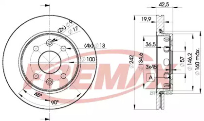Дисковой тормозной механизм FREMAX для KIA SHUMA (FB) 1.8 i 16V