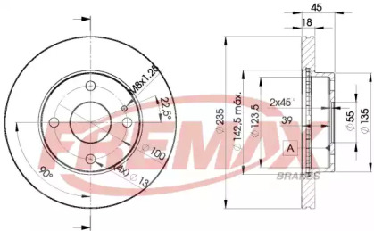 Тормозной диск FREMAX для MAZDA 323 S IV (BG) 1.3 16V