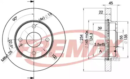 Тормозной диск FREMAX для MAZDA 323 S IV (BG) 1.3 16V