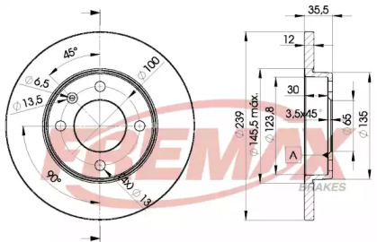 Тормозной диск FREMAX для VW GOLF II (19E, 1G1) 1.8 i Cat Syncro