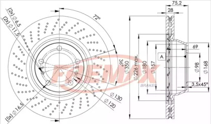 Дисковой тормозной механизм FREMAX для PORSCHE 911 Кабриолет (997) 3.8 Turbo