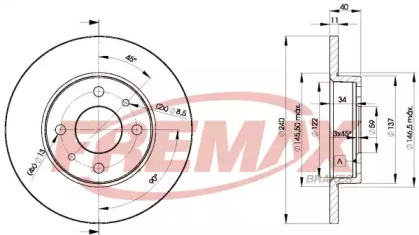Тормозной диск FREMAX для ALFA ROMEO 146 (930_) 1.7 i.e. 16V (930.B1)