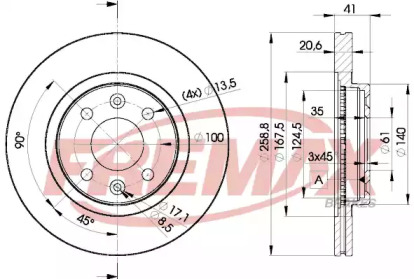 Тормозной диск FREMAX для NISSAN KUBISTAR (X76) 1.5 dCi