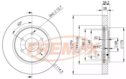 Тормозной диск FREMAX для NISSAN PATHFINDER II (R50) 3.3 V6 4WD