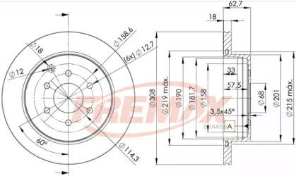 Тормозной диск FREMAX для NISSAN PATHFINDER II (R50) 3.3 V6 4WD