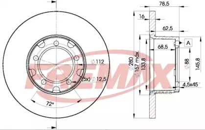 Тормозной диск FREMAX для MERCEDES-BENZ T1 автобус (602) 310 D 2.9