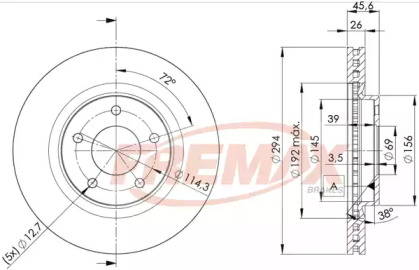Тормозной диск FREMAX для JEEP COMPASS (MK49) 2.0