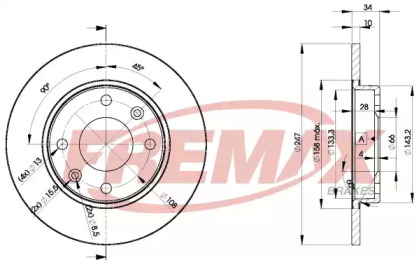 Дисковой тормозной механизм FREMAX для PEUGEOT 205 I (741A/C) 1.7 Diesel