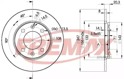 Дисковой тормозной механизм FREMAX для PEUGEOT 205 I (741A/C) 1.9 GTI