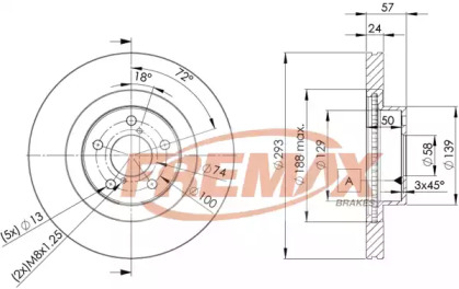 Тормозной диск FREMAX для SUBARU IMPREZA седан (GD) 2.0 WRX Turbo AWD