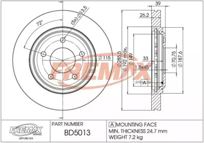 Дисковой тормозной механизм FREMAX для CHEVROLET LUMINA седан 3.1