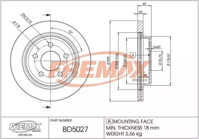 Дисковой тормозной механизм FREMAX для CHEVROLET CAMARO 5.7 V8