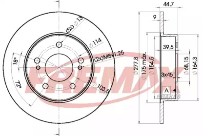 Тормозной диск FREMAX для NISSAN MAXIMA / MAXIMA QX V (A33) 2.5 V6 24V