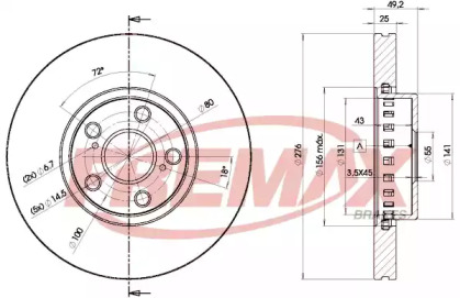 Тормозной диск FREMAX для TOYOTA AVENSIS (_T22_) 1.8 VVT-i (ZZT221_)