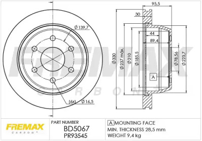Дисковой тормозной механизм FREMAX для CHEVROLET TAHOE (B2W) 5.3 V8 AWD