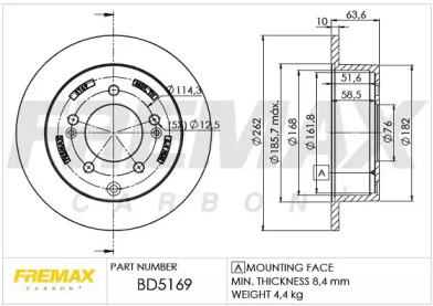 Тормозной диск FREMAX для KIA SOUL (AM) 1.6 CVVT