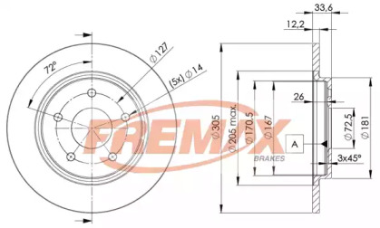 Тормозной диск FREMAX для DODGE JOURNEY 2.4 ECO+