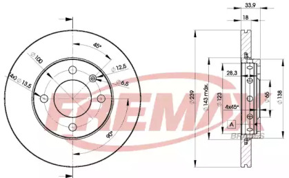 Тормозной диск FREMAX для VW POLO (6N1) 64 1.9 D