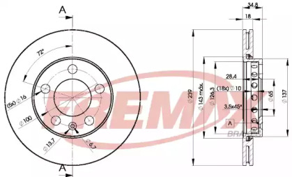 Тормозной диск FREMAX для SKODA FABIA I Combi (6Y5) 1.2