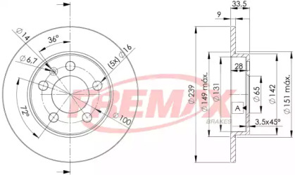 Дисковой тормозной механизм FREMAX для VW BORA Variant (1J6) 2.3 V5 4motion