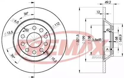 Тормозной диск FREMAX для AUDI A6 (4F2, C6) 2.8 FSI