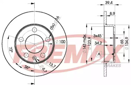 Тормозной диск FREMAX для VW POLO (6R, 6C) 1.2 TSI