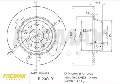 Тормозной диск FREMAX для VW GOLF VI (5K1) 2.0 TDI