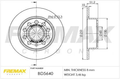 Тормозной диск FREMAX для VW GOLF VI (5K1) 2.0 TDI
