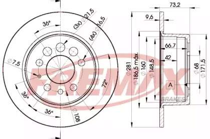 Дисковой тормозной механизм FREMAX для VOLVO 940 II (944) 2.3 Turbo