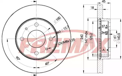 Дисковой тормозной механизм FREMAX для NISSAN SUNNY III Liftback (N14) 2.0 D