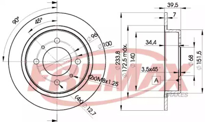 Дисковой тормозной механизм FREMAX для NISSAN SUNNY III Liftback (N14) 2.0 D