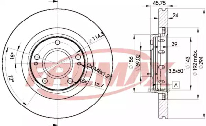 Тормозной диск FREMAX для MITSUBISHI OUTLANDER III (GG_W, GF_W, ZJ) 2.2 Di-D 4WD (GF6W)