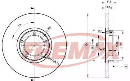 Дисковой тормозной механизм FREMAX для FORD TRANSIT Фургон (E_ _) 2.5 DI (EAS, EAL)