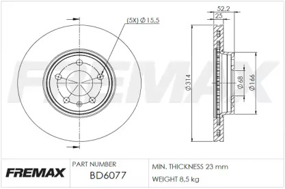 Дисковой тормозной механизм FREMAX для AUDI A4 Avant (8K5, B8) 2.0 TDI quattro