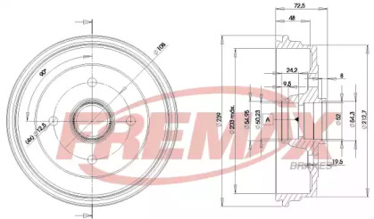 Барабанный тормозной механизм FREMAX для FORD FIESTA III (GFJ) 1.6
