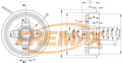 Тормозной барабан FREMAX для FORD ESCORT IV Turnier (AWF, AVF) 1.6 D