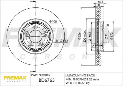 Дисковой тормозной механизм FREMAX для JAGUAR XF SPORTBRAKE (X250) 3.0 D