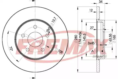 Дисковой тормозной механизм FREMAX для JAGUAR X-TYPE Estate (X400) 2.0 D