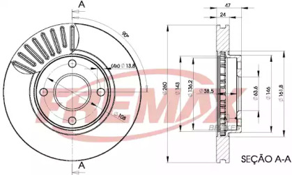 Тормозной диск FREMAX для FORD SCORPIO II Turnier (GNR, GGR) 2.0 i 16V