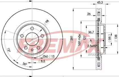 Тормозной диск FREMAX для ALFA ROMEO 164 (164_) 3.0 24V (164.K1)