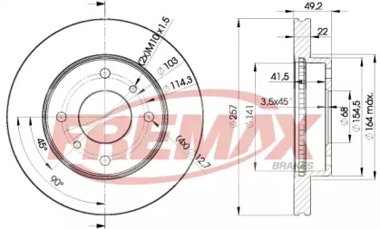 Тормозной диск FREMAX для NISSAN 200 SX (S13) 1.8 Turbo