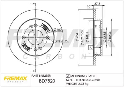 Тормозной диск FREMAX для KIA PICANTO (BA) 1.0