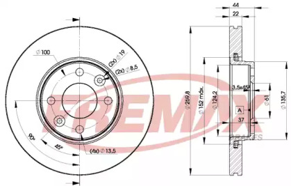 Дисковой тормозной механизм FREMAX для NISSAN NOTE (E11, NE11) 1.5 dCi