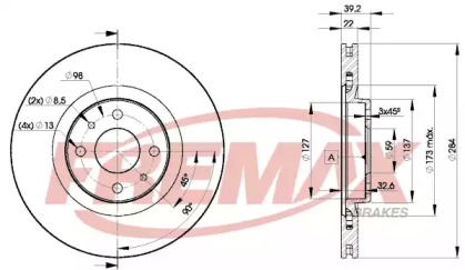 Дисковой тормозной механизм FREMAX для ALFA ROMEO 146 (930_) 2.0 16V Quadrifoglio (930.B5)