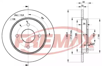 Тормозной диск FREMAX для FORD FOCUS седан (DFW) 1.8 16V