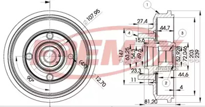 Барабанный тормозной механизм FREMAX для FORD FOCUS седан (DFW) 1.8 16V