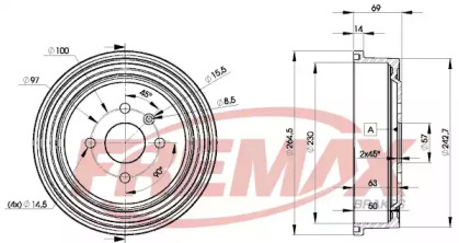 Барабанный тормозной механизм FREMAX для CHEVROLET CORSA седан 1.6 GS