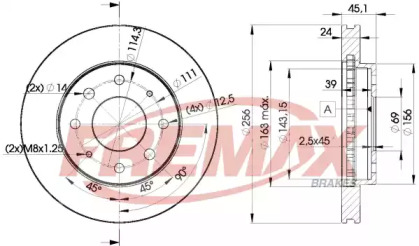 Тормозной диск FREMAX для MITSUBISHI GALANT V седан (E5_A, E7_A, E8_A) 2.5 V6-24 4WD (E88A)