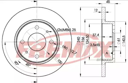 Дисковой тормозной механизм FREMAX для NISSAN SUNNY II Traveller (B12) 1.6 i 12V